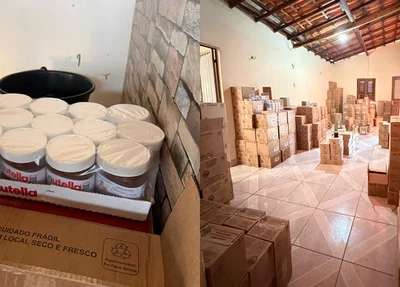 Mercadorias apreendidas pela polícia