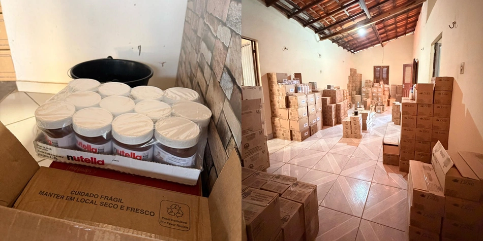 Mercadorias apreendidas pela polícia