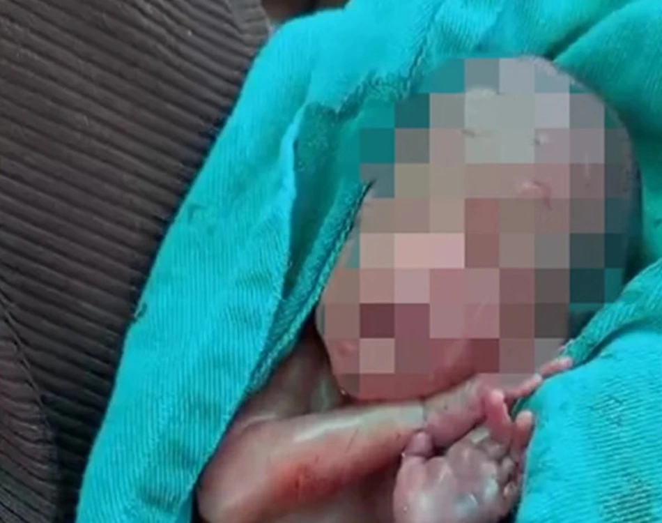 O bebê permanece internado em estado grave