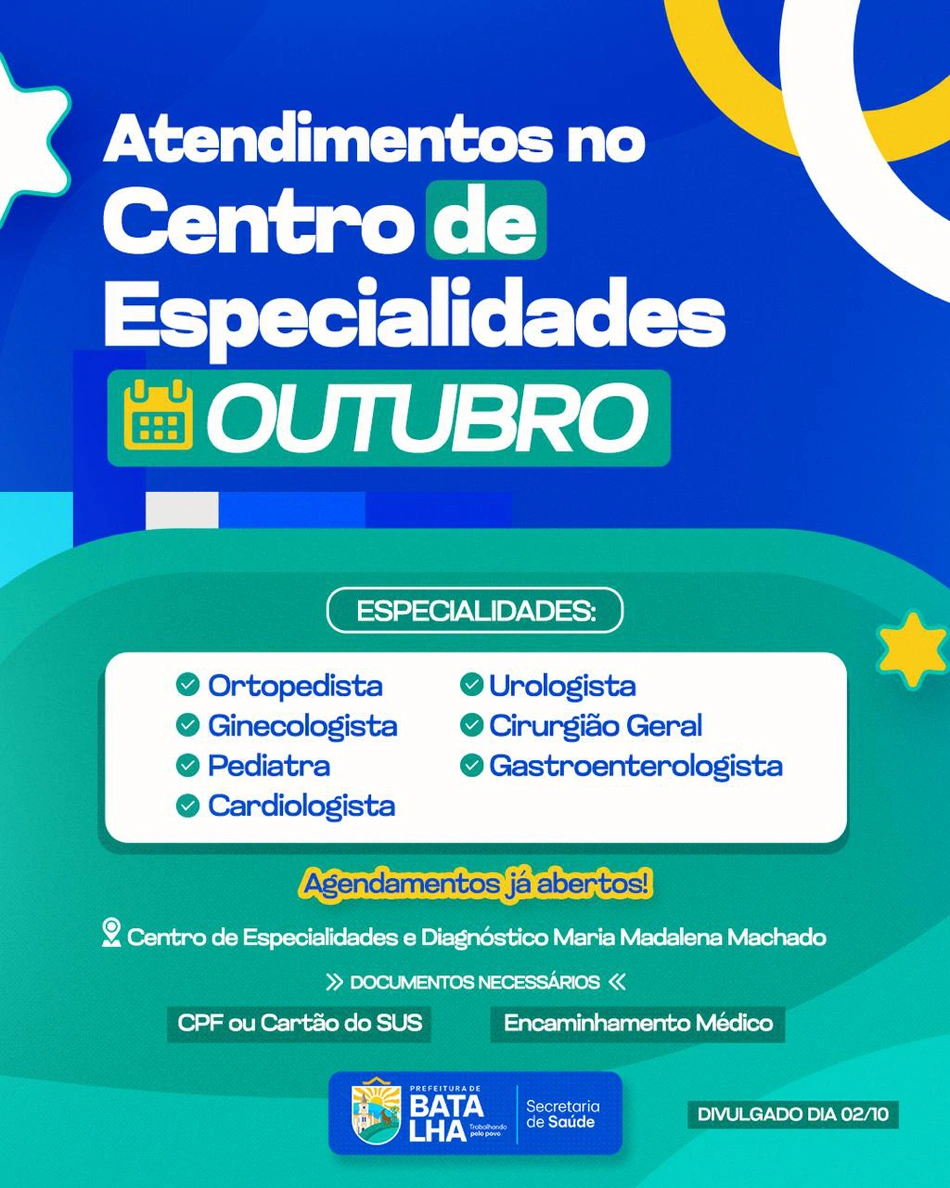 Prefeitura de Batalha garante agenda de consultas gratuitas