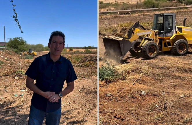 Prefeitura realiza limpeza do Açude de Caracol