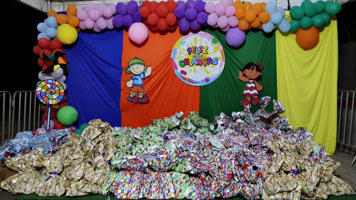 Presentes entregues para as crianças