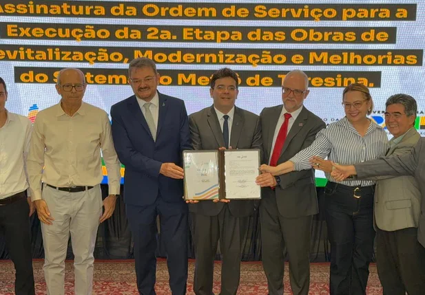 Rafael Fonteles assina ordem de serviço para segunda etapa das obras de revitalização do metrô de Teresina