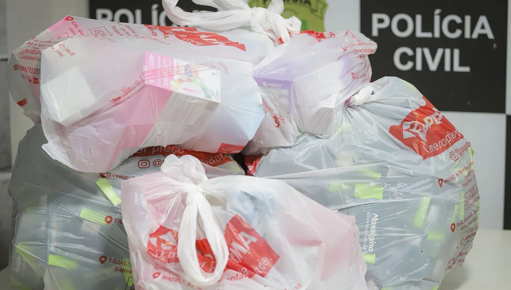 Remédios apreendidos pela polícia