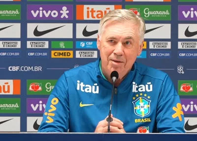 Ancelotti durante entrevista coletiva da Seleção Brasileira