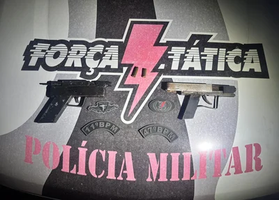 Armas de fogo caseiras encontradas com os baleados