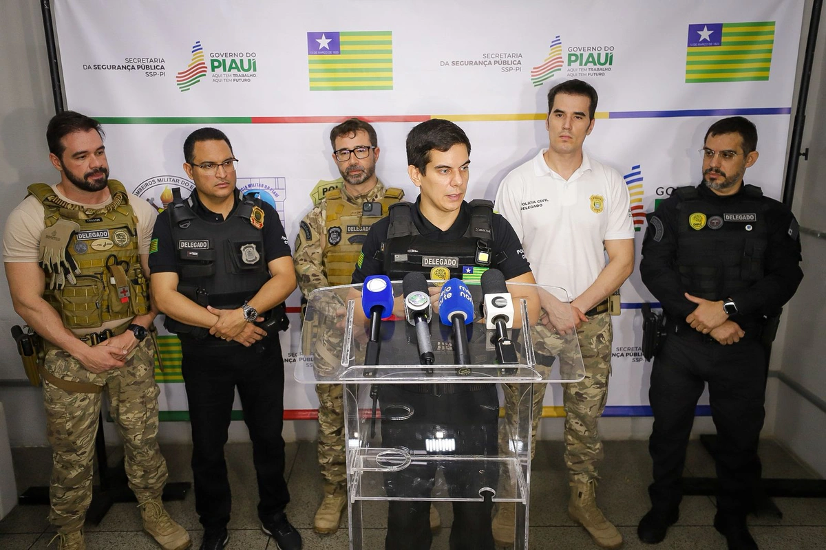 Coletiva realizada na sede da SSP-PI sobre a Operação Macondo