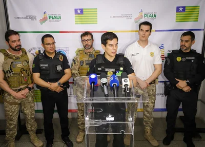 Coletiva realizada na sede da SSP-PI sobre a Operação Macondo