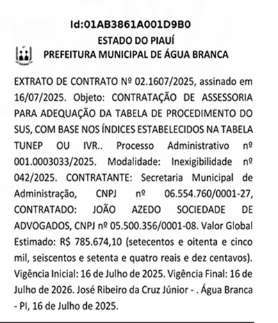 Extrato no valor de R$ 785.674,10