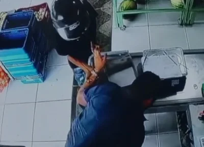 Flagrante do momento em que empresário reage a assalto no Dirceu II