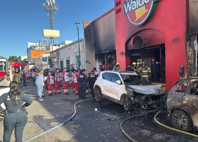 Incêndio em uma loja no centro da cidade de Hermosillo