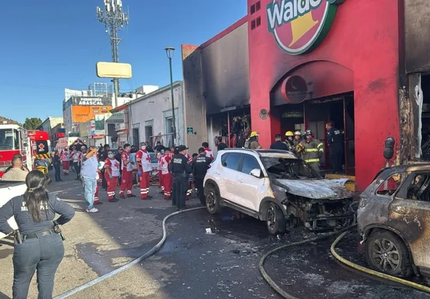 Incêndio em uma loja no centro da cidade de Hermosillo