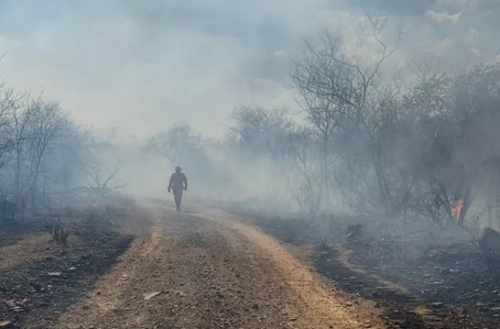 Incêndio na localidade Aroeira em São Miguel do Tapuio