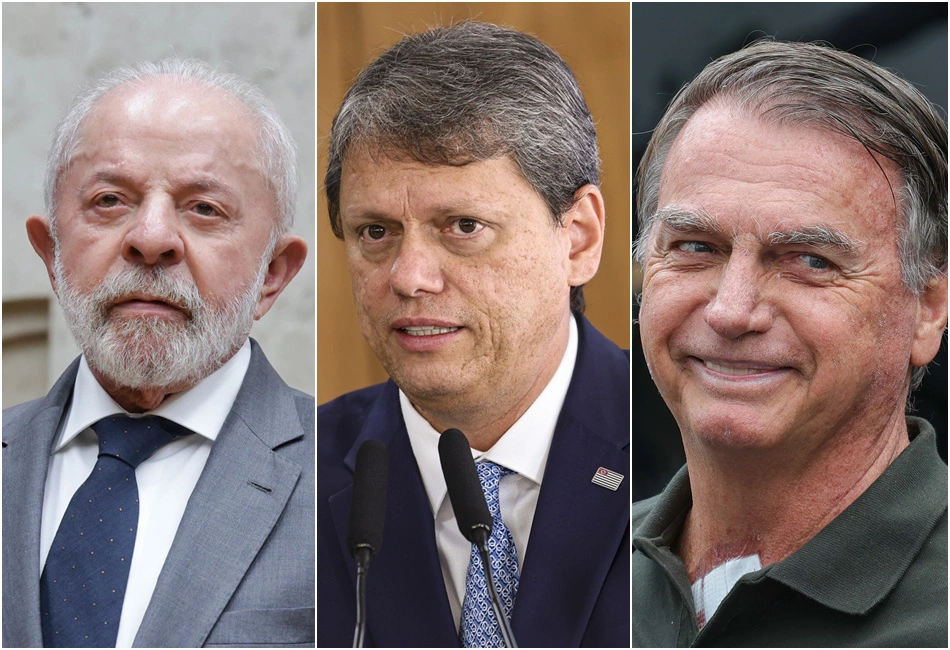 Lula, Tarcísio de Freitas e Bolsonaro