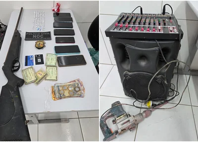 Material apreendido pela Polícia Civil