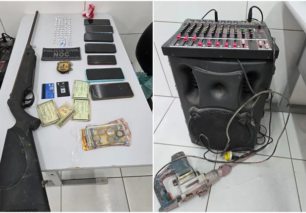 Material apreendido pela Polícia Civil