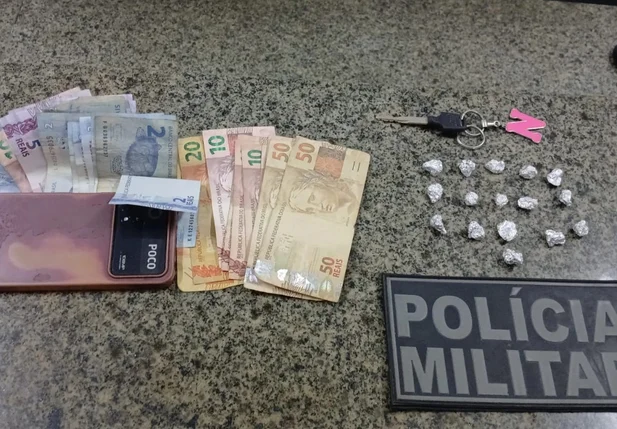 Material apreendido pela Polícia Militar no bairro Frei Higino, em Parnaíba