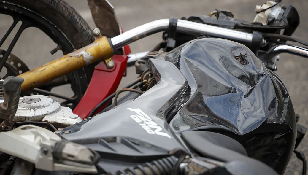 Moto envolvida no acidente