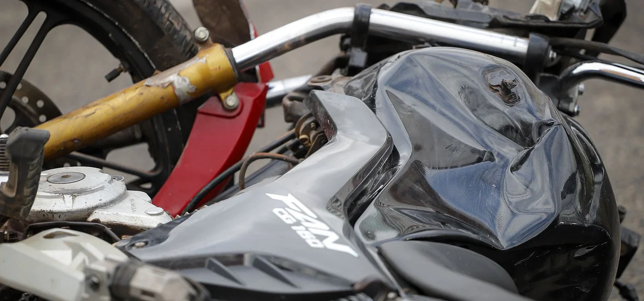 Moto envolvida no acidente