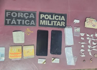 PM apreende adolescentes com drogas, dinheiro e celulares em São João do Arraial