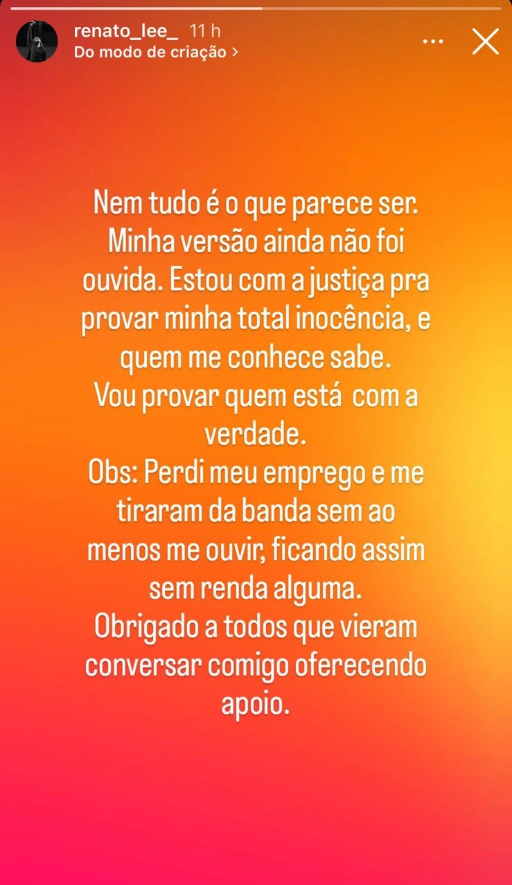Pronunciamento de Renato Lee
