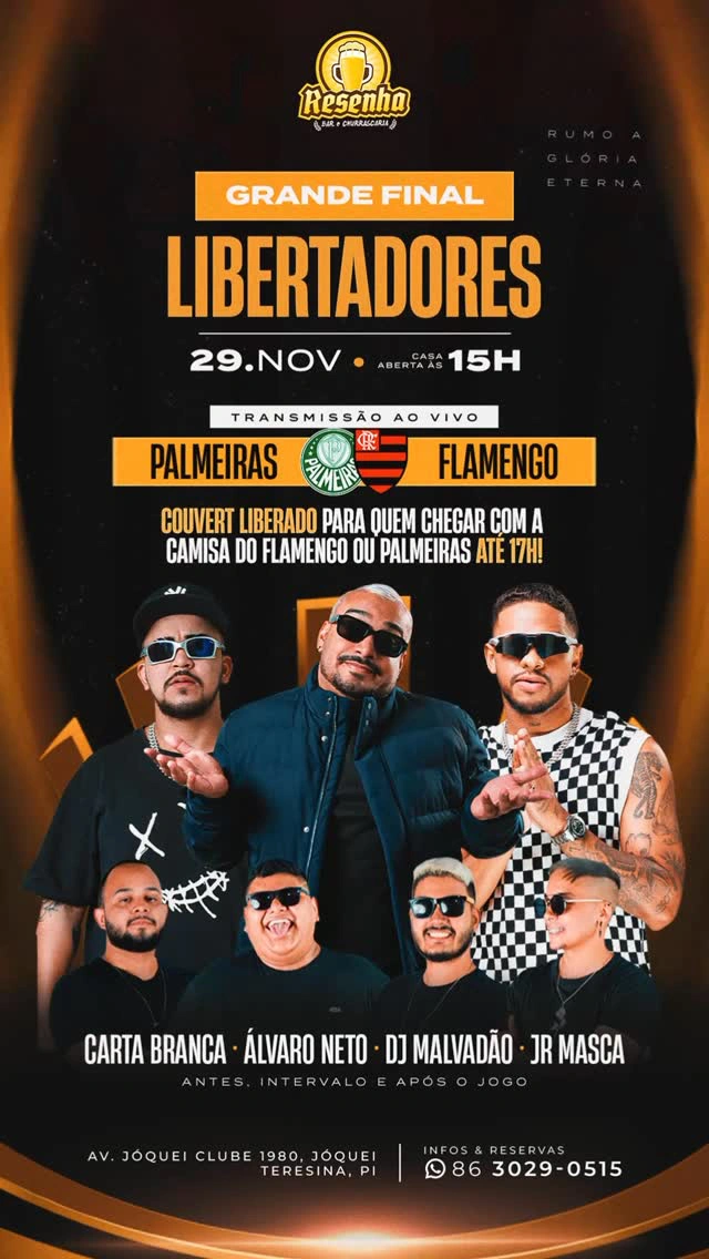 Resenha Bar irá transmitir a final da Libertadores