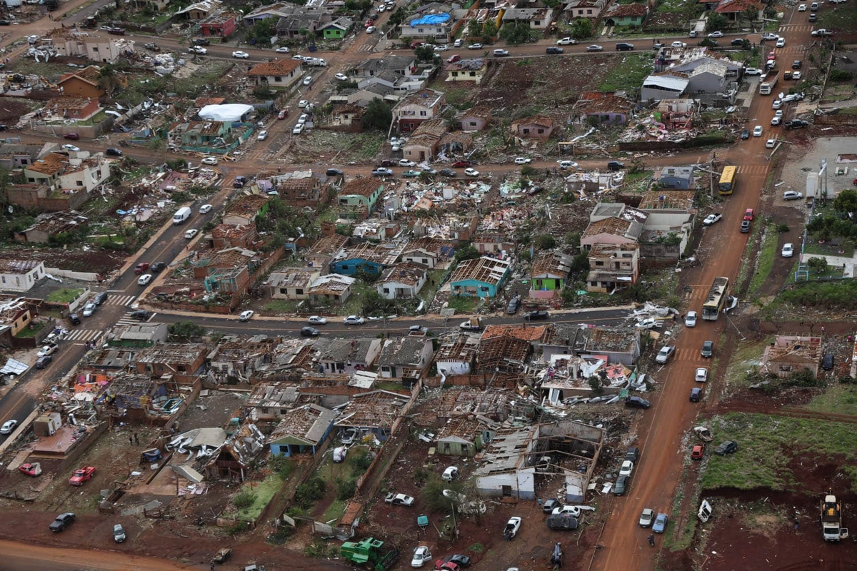 Rio Bonito do Iguaçu após tornado