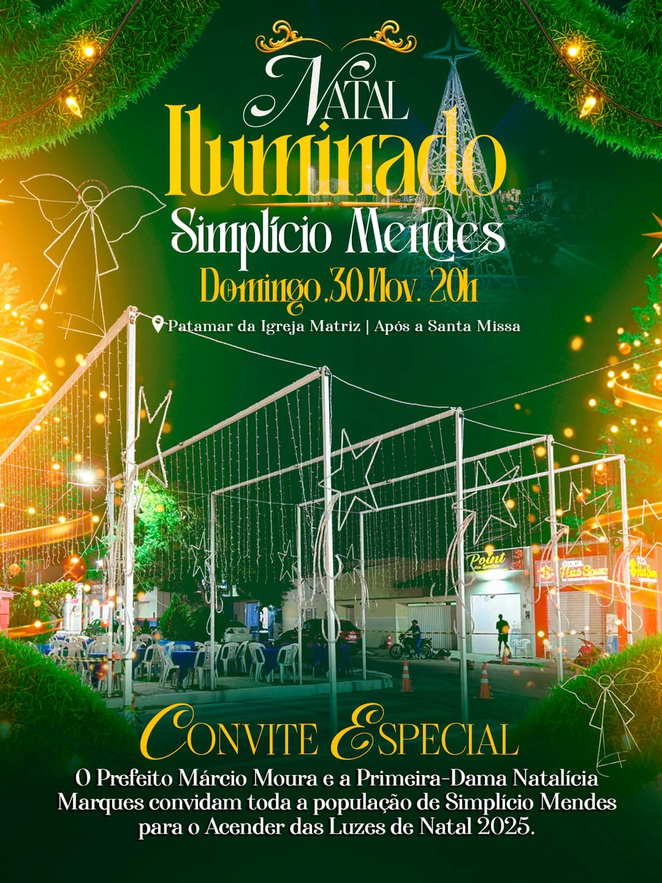 Simplício Mendes acende iluminação de Natal neste domingo