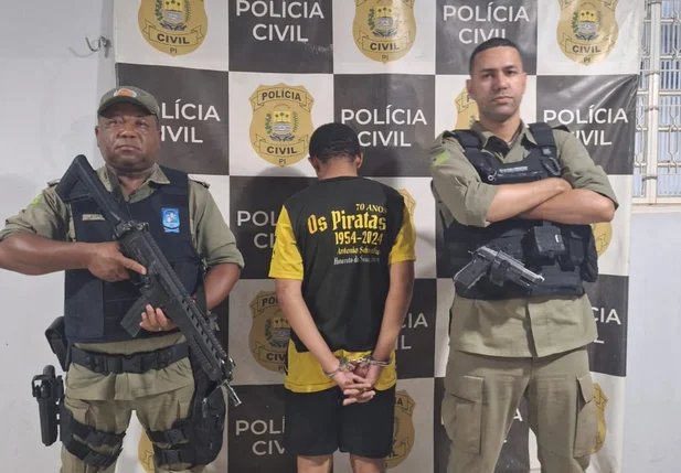 Suspeito preso pela Polícia Militar