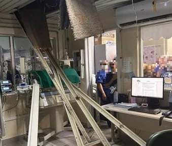 Teto desaba em maternidade de Fortaleza