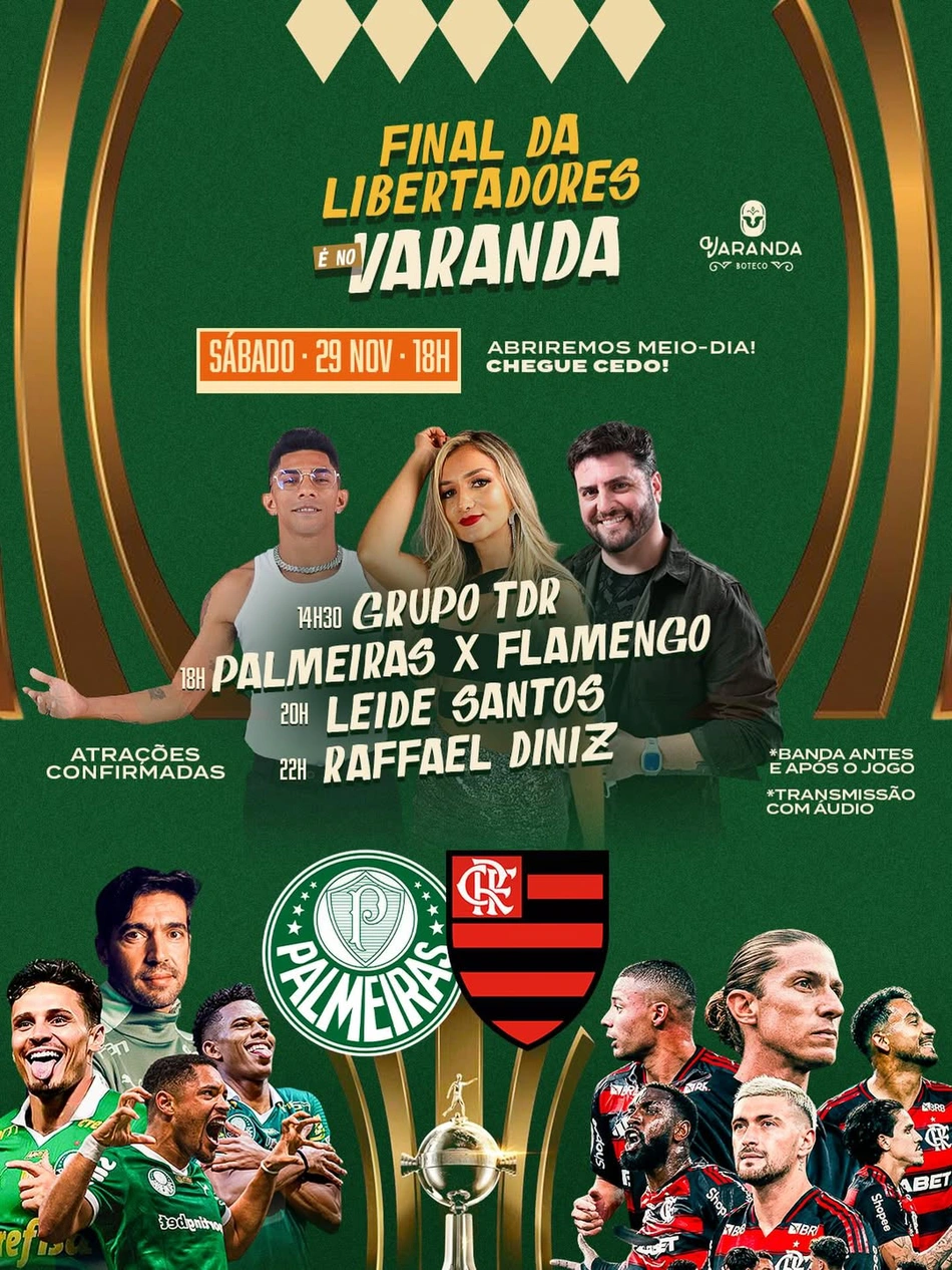 Varanda Boteco terá transmissão da finalda Libertadores