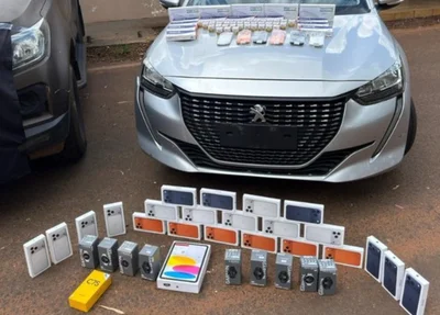 Aparelhos de iPhone apreendidos durante a operação