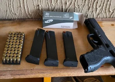 Arma de fogo e munições apreendidas