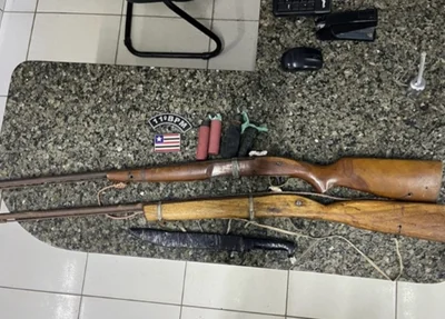 Armas de fogo apreendidas pela PM em Parnarama