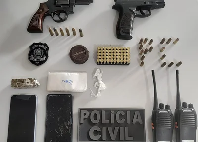 Armas e drogas apreendidas durante operação em Corrente