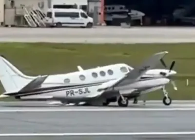 Avião tombou durante pouso em pista do Aeroporto da Pampulha