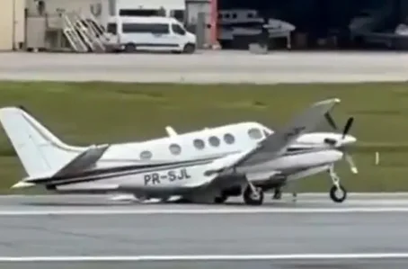 Avião tombou durante pouso em pista do Aeroporto da Pampulha