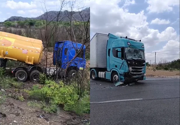Caminhão carregado de gasolina tombou na BR 316