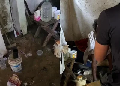 Condições do local em que o idoso era mantido na Bahia.
