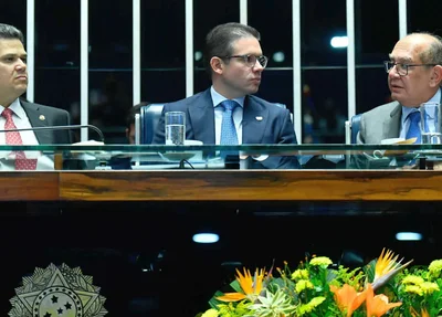 Davi Alcolumbre, Hugo Motta e Gilmar Mendes