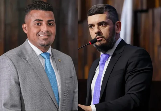 Deputado estadual TH Joias e o presidente da Alerj, Rodrigo Bacellar