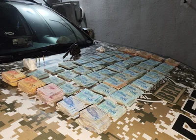 Dinheiro apreendido pelo BEPI na zona leste de Teresina