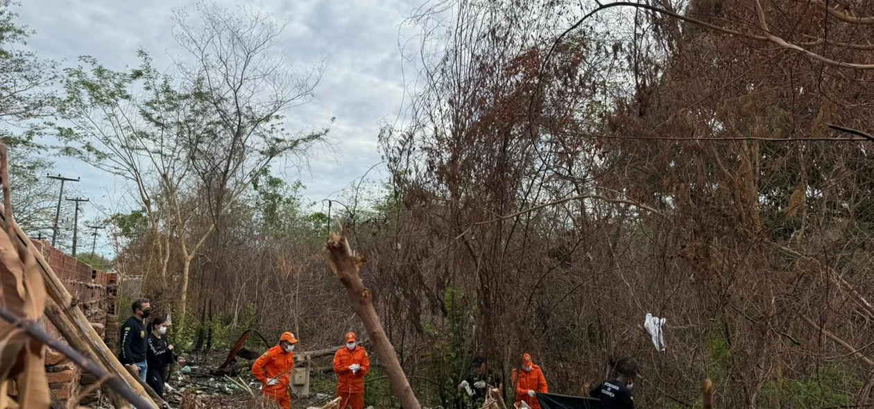 Equipe do Corpo de Bombeiros foram acionadas para auxiliar a remoção do cadáver
