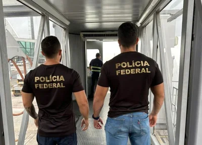 Equipes da Polícia Federal no Aeroporto Internacional de Manaus
