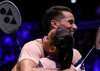 Fabrício Farias e Jaqueline Lima, atletas de badminton