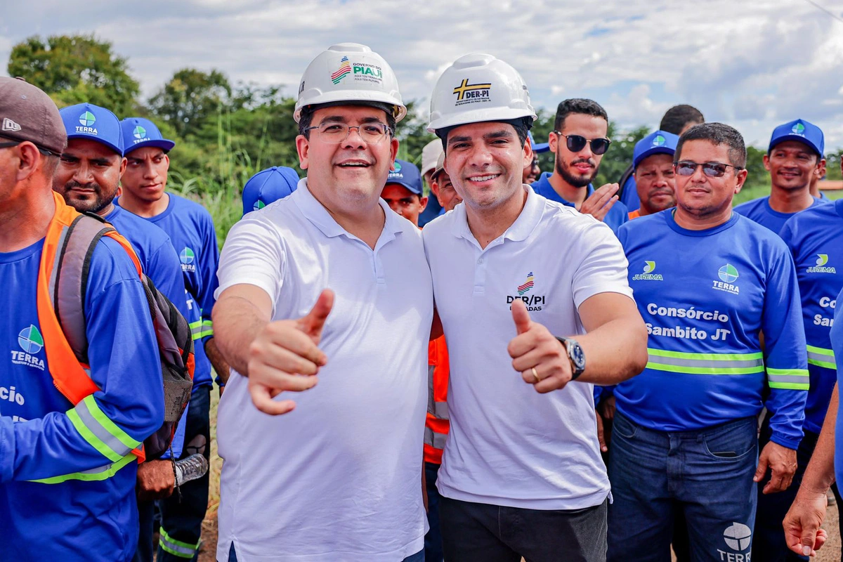 Governador Rafael Fonteles e Leo Sobral, diretor-geral do Departamento de Estradas de Rodagem
