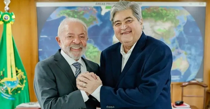 José Luiz Datena ao lado do Presidente Luiz Inácio Lula da Silva