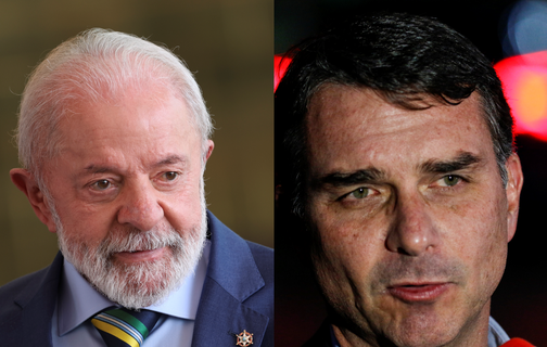 Lula e Flávio Bolsonaro