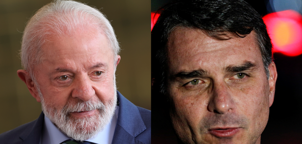 Lula e Flávio Bolsonaro