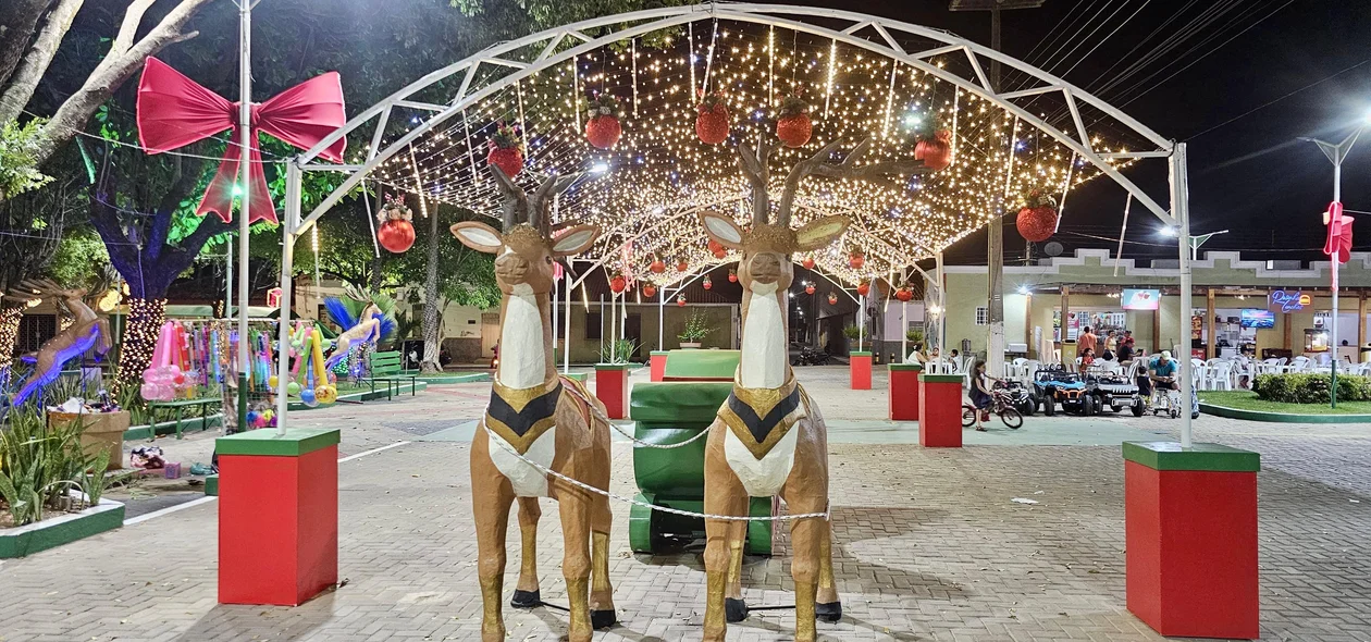 Luzes, cores e símbolos natalinos na cidade